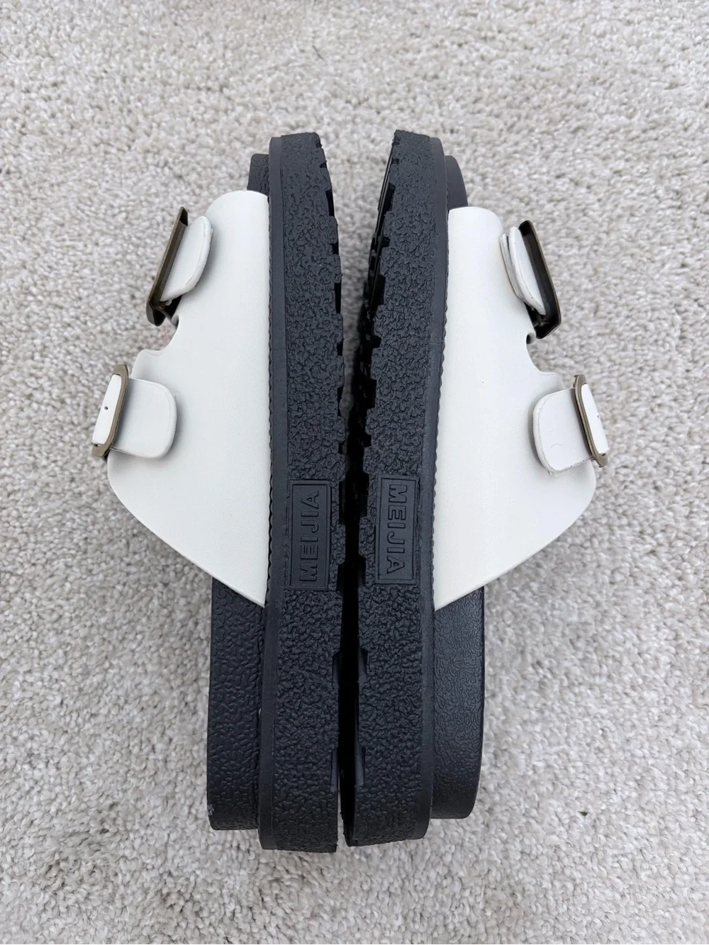 Brand new never worn Women’s White Double-Buckle Slide Sandals